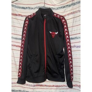 Chicago Bulls  Track Warm-up NBA Jacket Men's Large Full Zip Logos On Sleeves